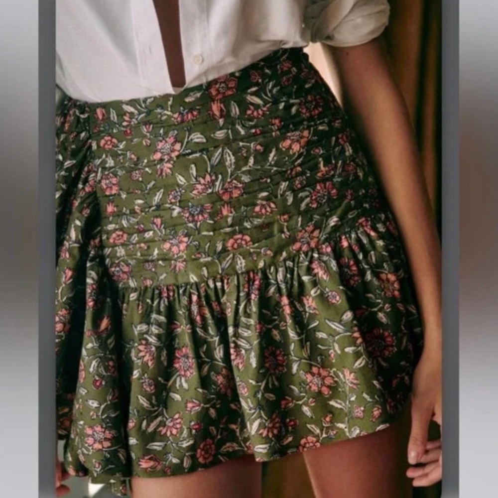 Sezane Julia Floral Cotton Skirt